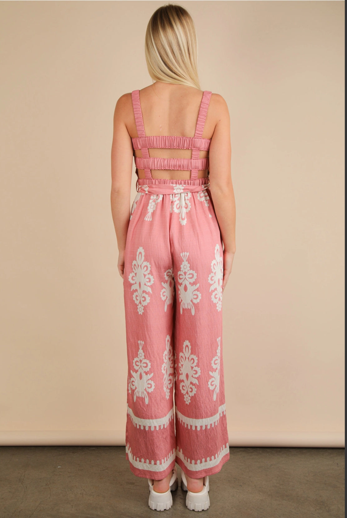 BOHO Printed Smock Jumpsuit
