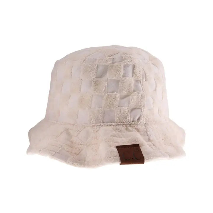 Checkered Terry Cloth Hat
