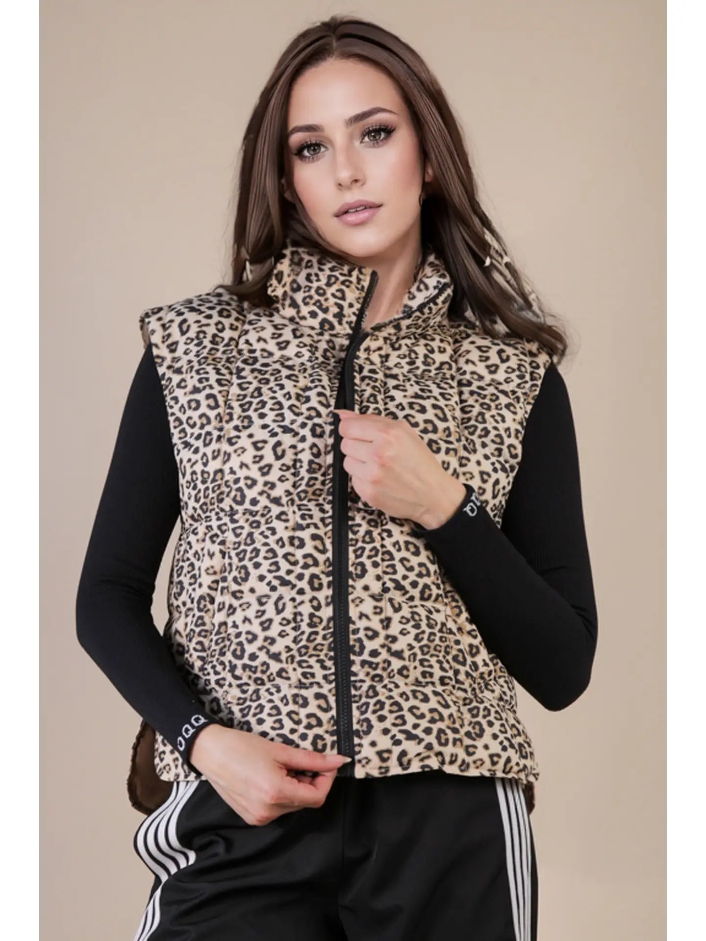 Leopard Puffer Vest