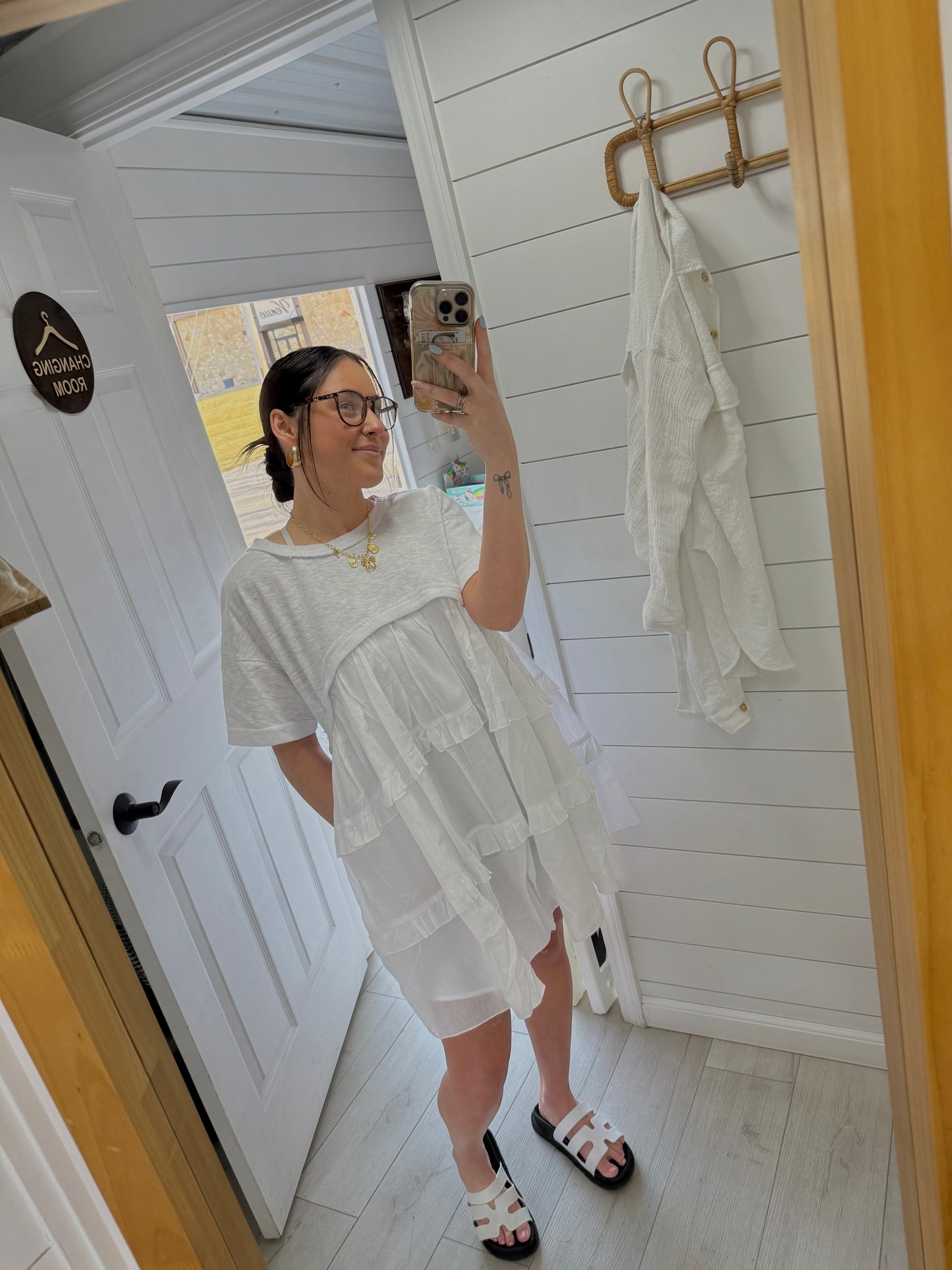 Ruffled Baby Doll Dress Short sleeve
