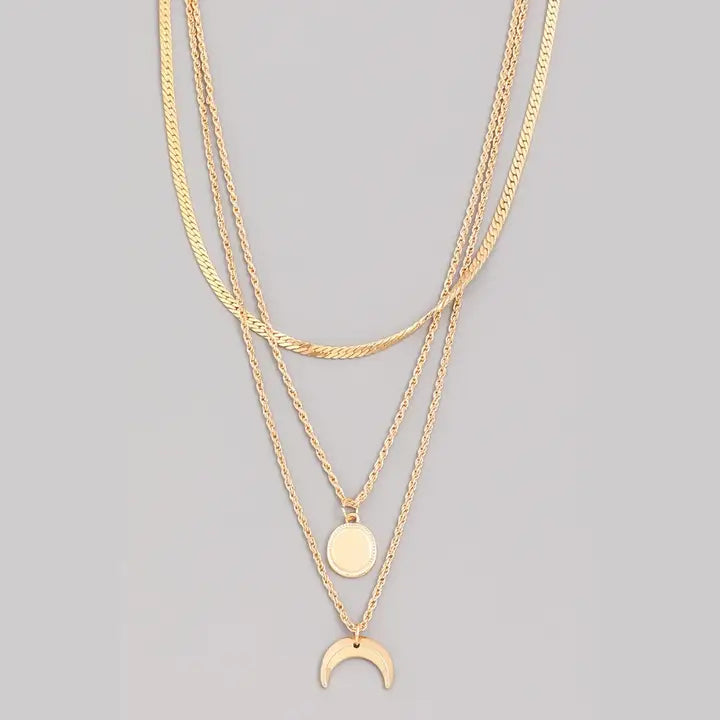 Layered Moon Necklace
