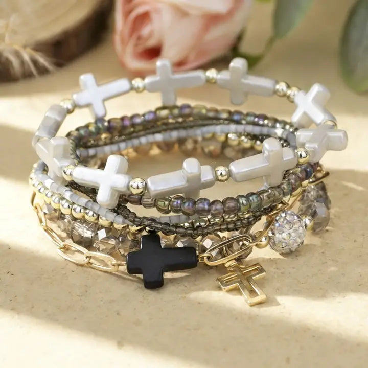 Cross Charm Bracelet SEt