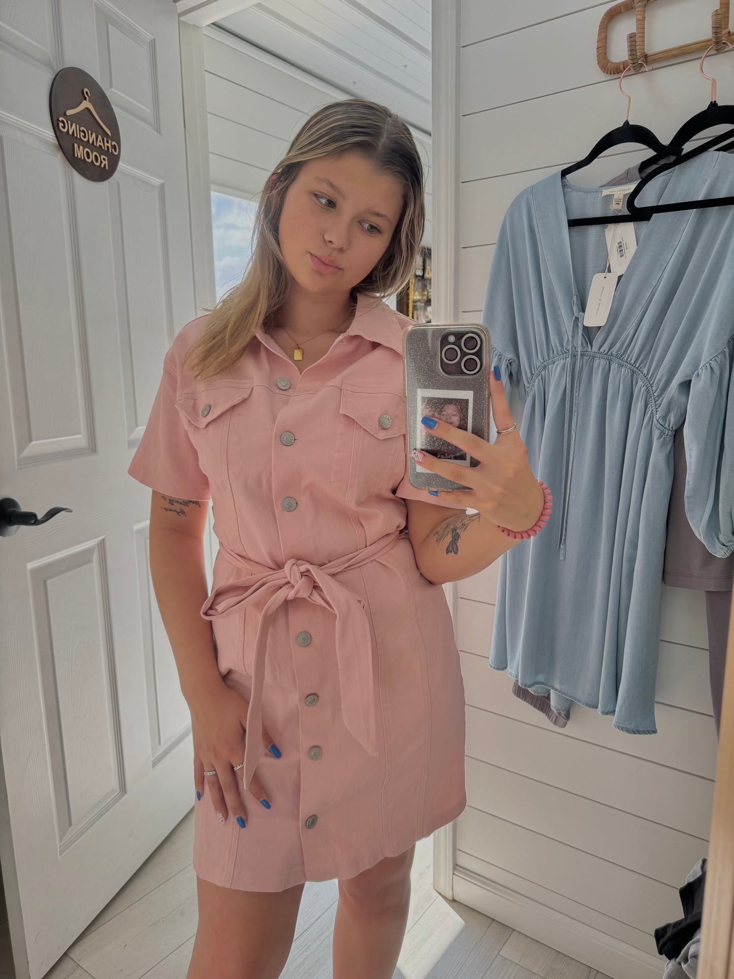 Short Sleeve Dress W/ Sash