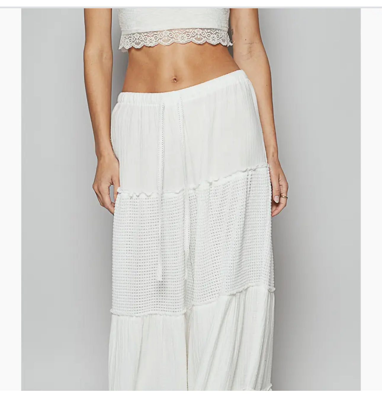 Raw Edge Wide Leg Pants