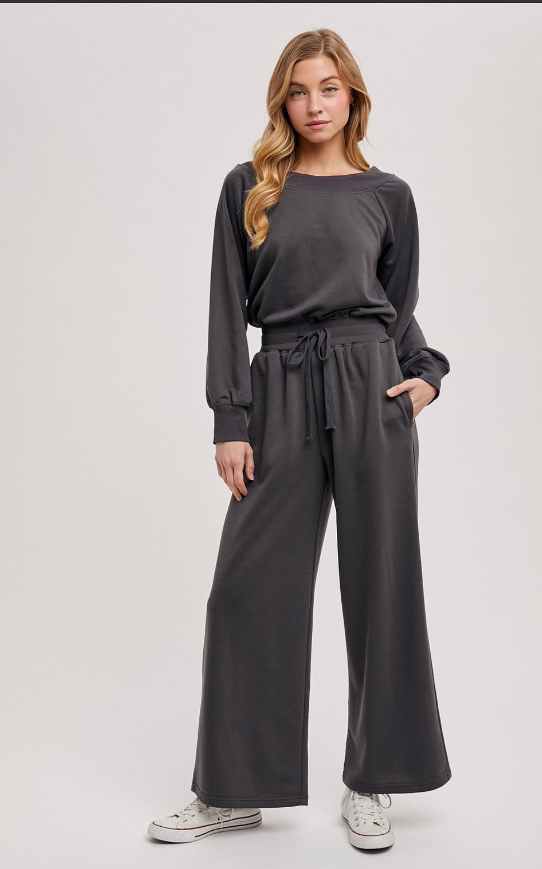 Off the Shoulder Knit Jumpsuit