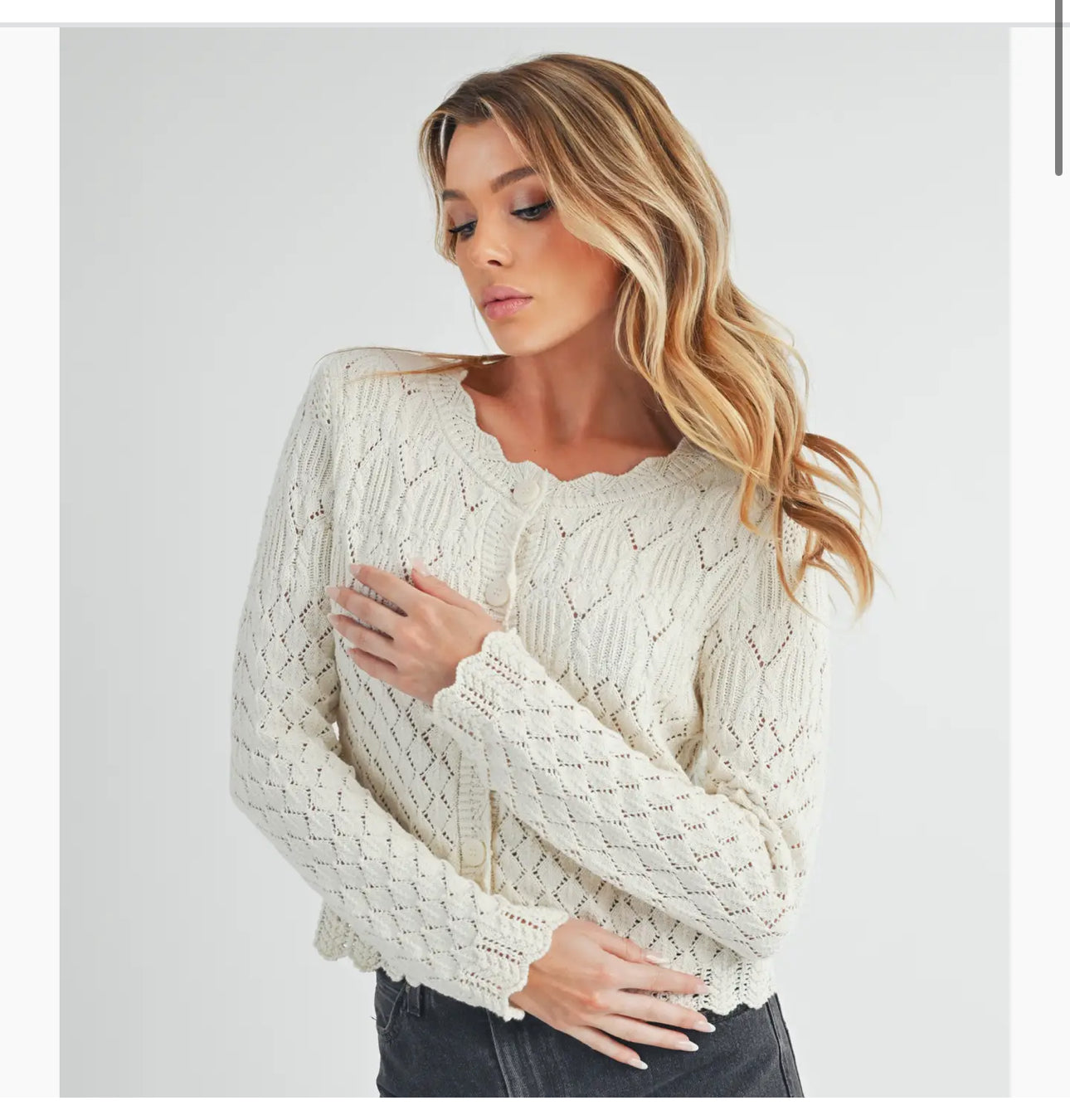 Button Cropped Yvonne Cardigan