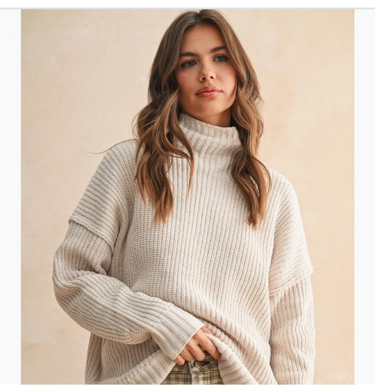 Chenille High Neck Sweater