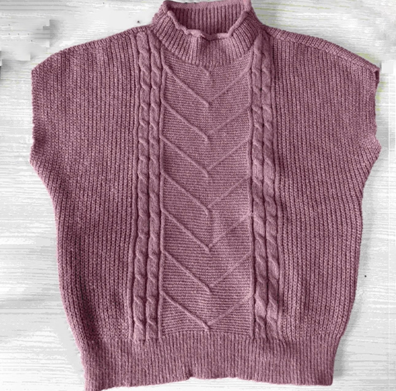Cable Knit Turtleneck Vest