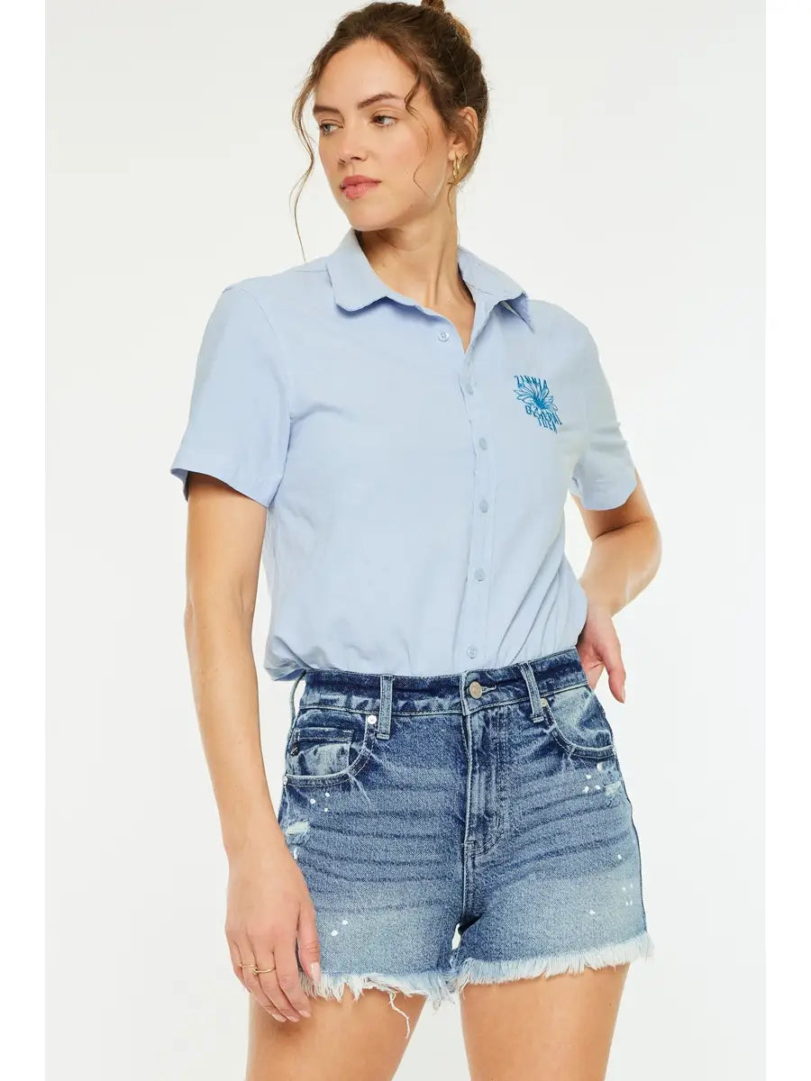 Denim High Rise Shorts
