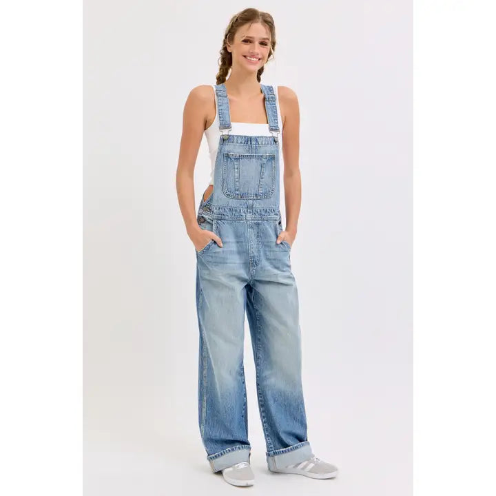 Relaxed Wide Leg Overall W/ Cuff