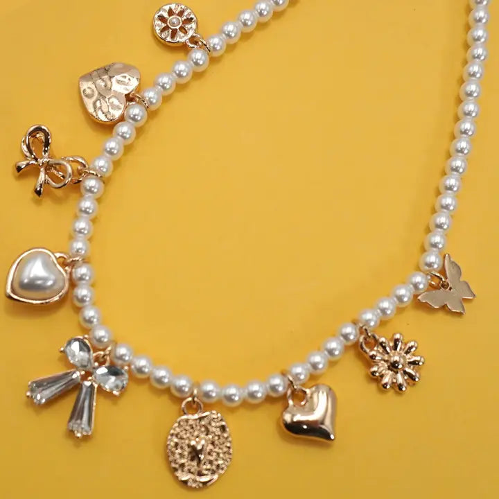 Pearl Chain Charm Necklace