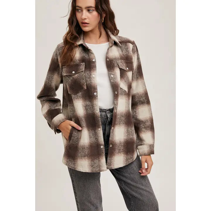 Button Down Flannel Shacket