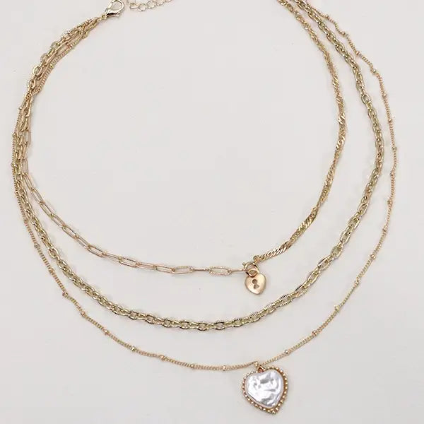 Triple Layered Heart Necklace