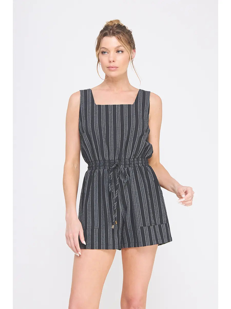 Linen Striped Romper