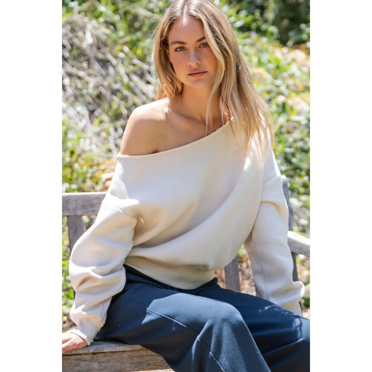 Terry Off Shoulder Sweatshirt