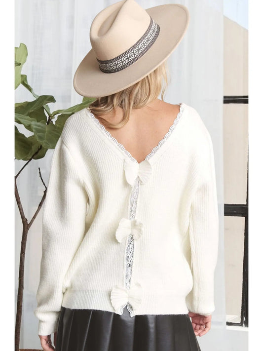 Bow Back Accent Sweater