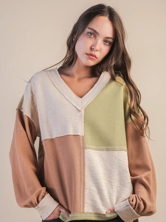Oversized Color Block Shirt