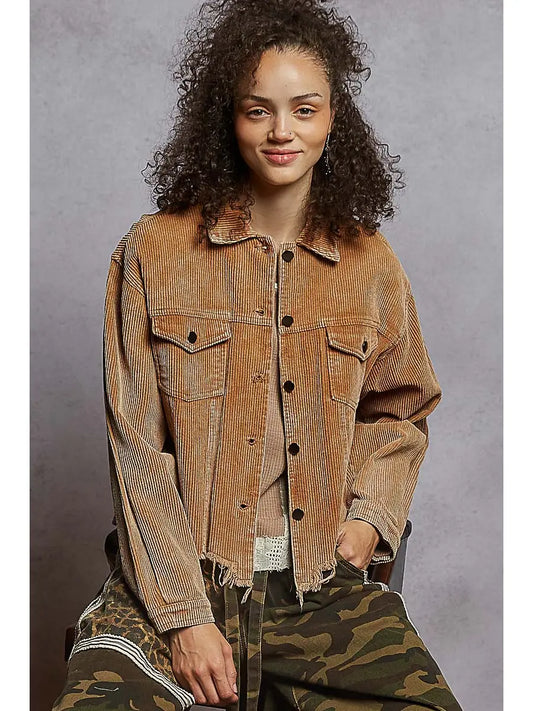 Distressed Corduroy Jacket