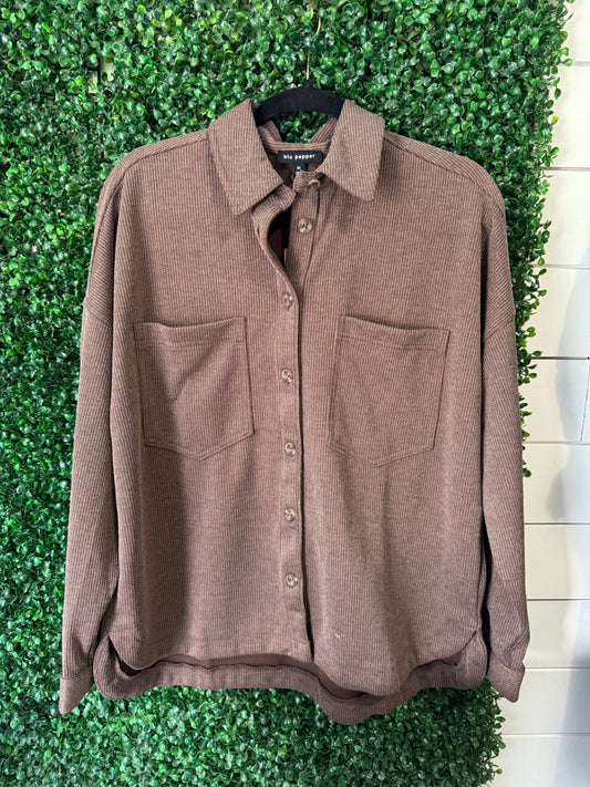 Oversized Shacket Collared Shacket