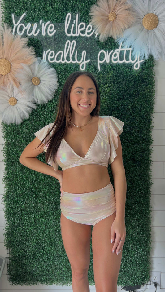 Pearl Cream High Waist 2 Piece