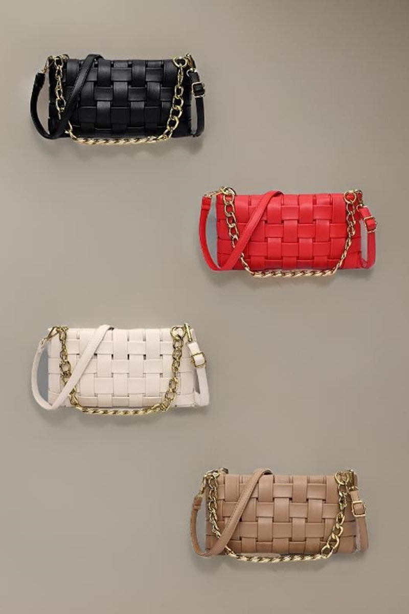 Woven Vegan Leather Bag