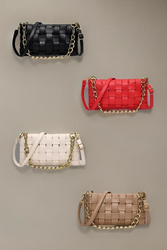 Woven Vegan Leather Bag