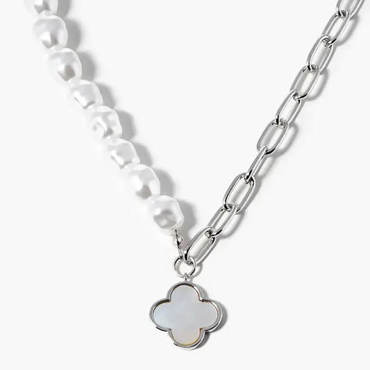 Quartrefoil Half Chain Necklace
