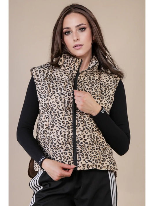Leopard Puffer Vest