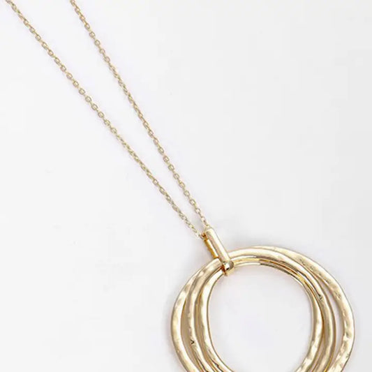 Tri Circle Pendant Necklace