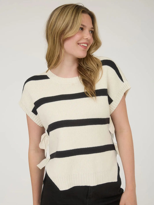 Stripe Tie Side Vest