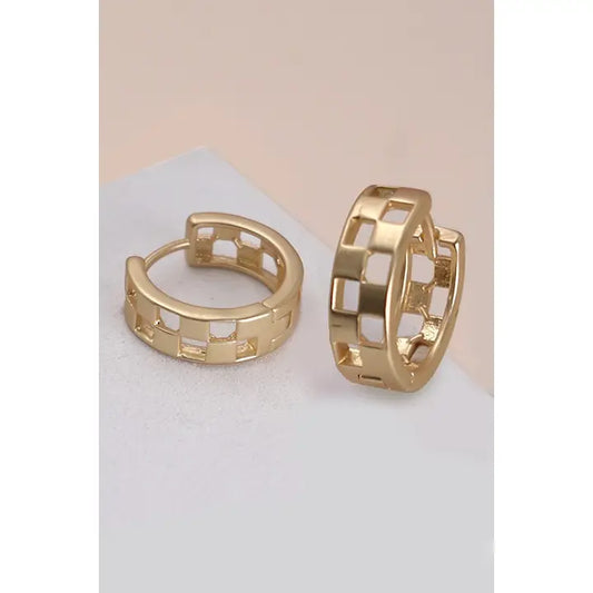 Mini Checkered Hoop Earings