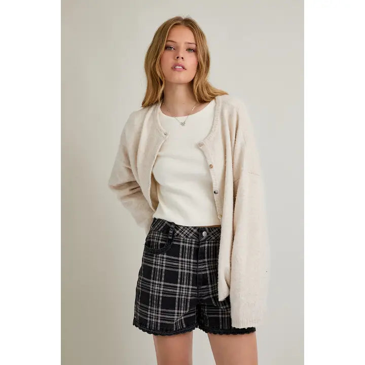 Long Sleeve Crew Neck Cardigan