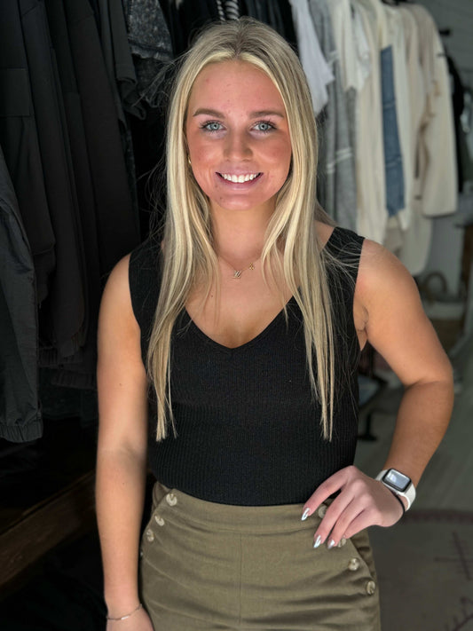 Bodycon Techno Rib V-Neck Tank