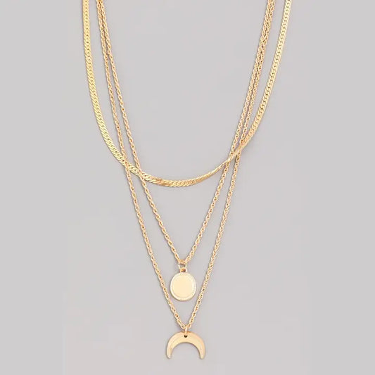 Layered Moon Necklace