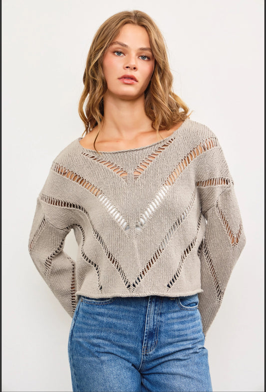 Distressed Knit Top
