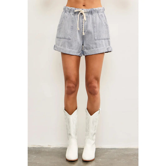 Denim Draw String Shorts