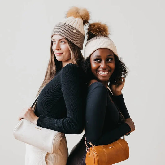 2 Tone Pom Beanie