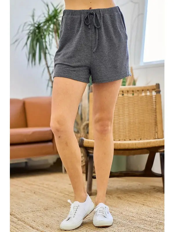 Ribbed Cable Shorts W/ Pocket