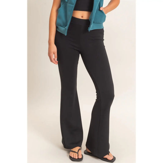 Black Flare Casual Pants