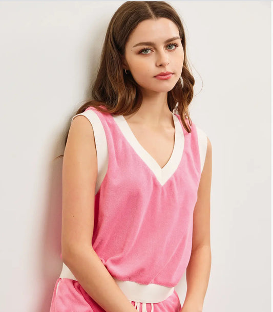 V Neck Terry Vest