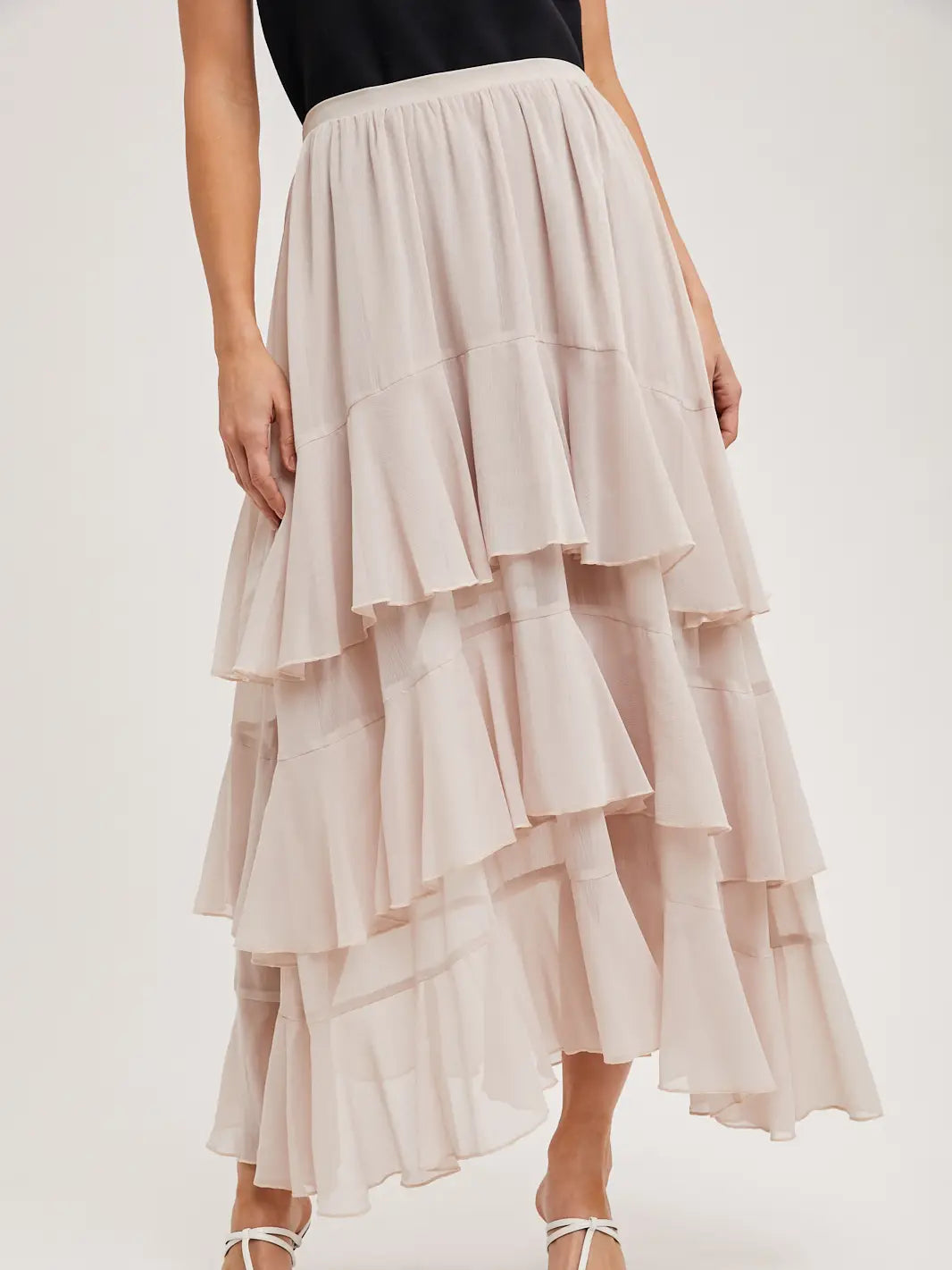 Tiered Ruffle Maxi Skirt
