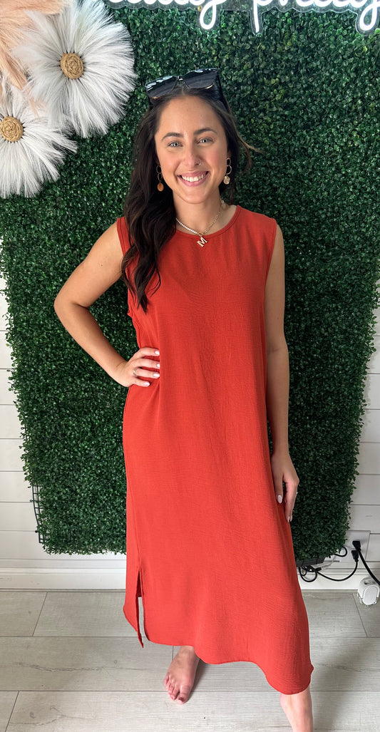 Round Neck Midi Dress