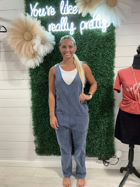Denim Jumpsuit W/ Pockets