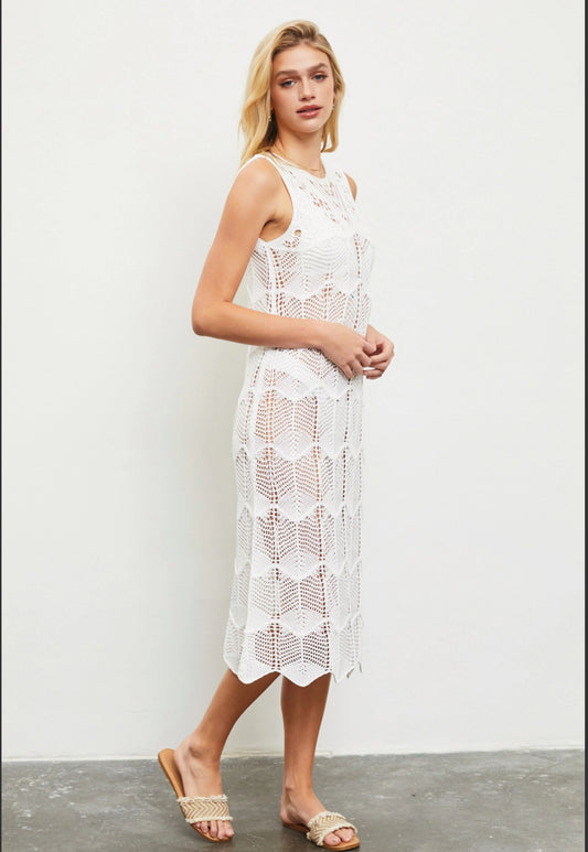 Scalloped Sweater Dress
