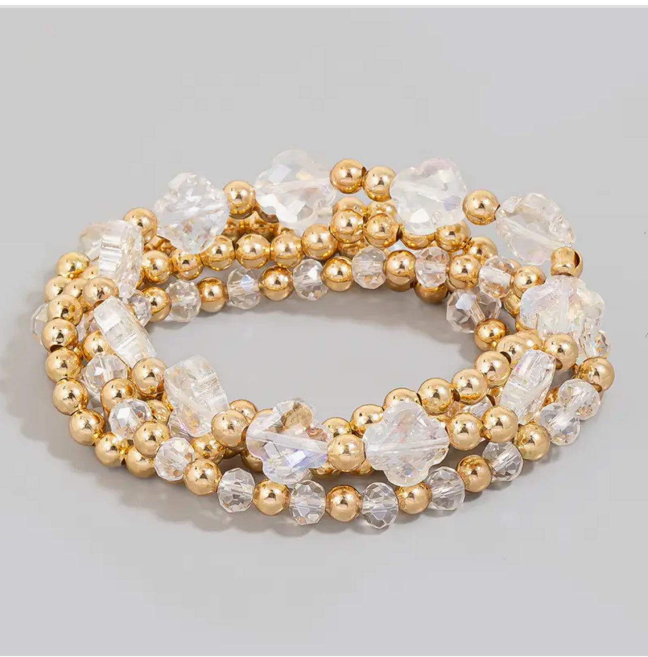Gold Beaded Bracelet Set