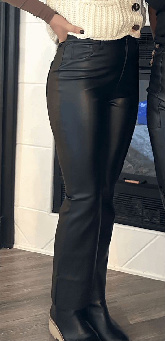 Flare Leather Pants