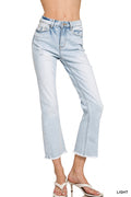 High Rise Light Wash Ankle Crop Jeans