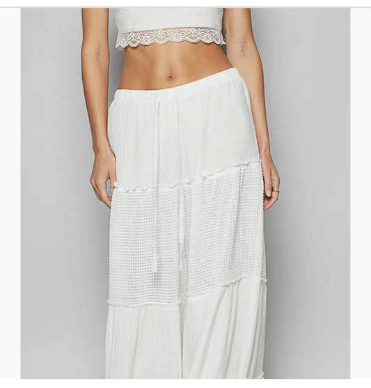 Raw Edge Wide Leg Pants