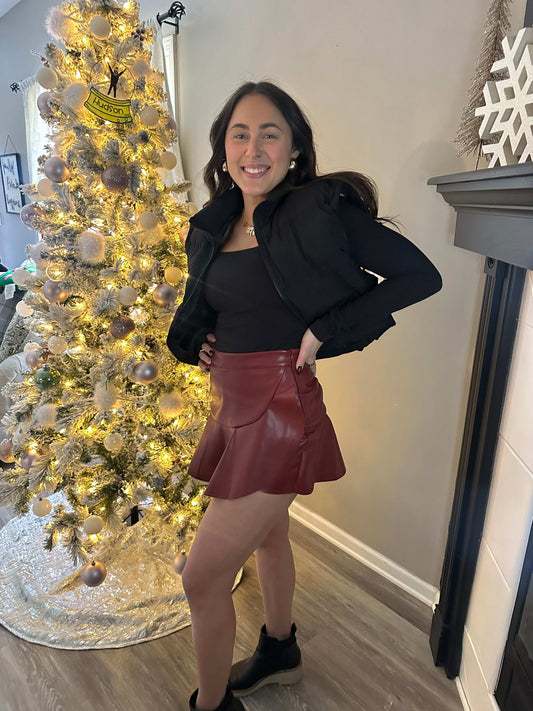 Ruffle Flare Mini Skirt