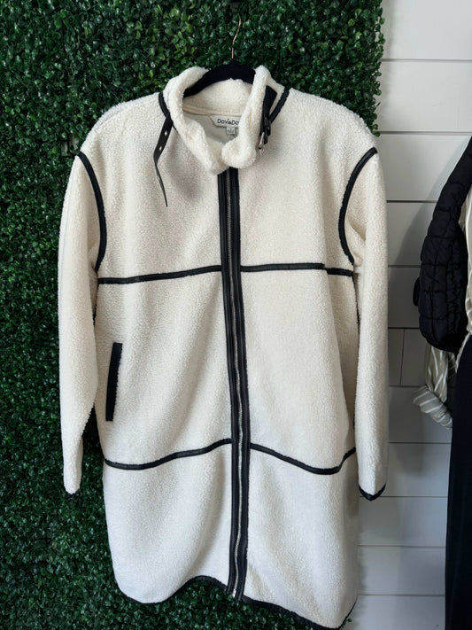 Faux Leather Sherpa Coat